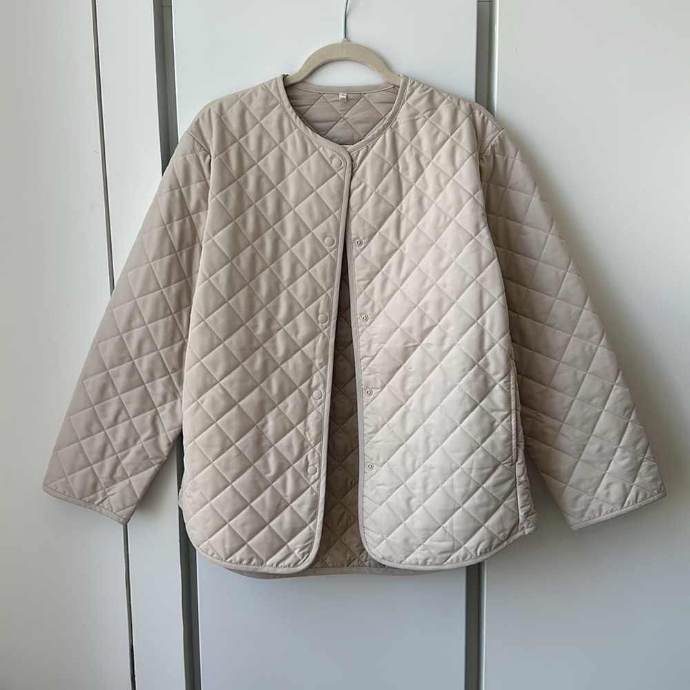 NEW Muji Padded Quilted Jacket - Cream
